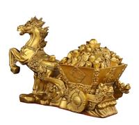 Apk i bc Estatua de Caballo de Metal, fácil de Limpiar, decoración de Año Nuevo, Ideal para escritorios de Oficina en Interiores.(A,38 * 14 * 25cm)