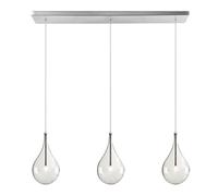 Apk i bc Lámpara de araña de Cristal Moderna, suspensión Ajustable, diseño en Forma de lágrima, Ideal para dormitorios, Salas de Estar y pasillos.(Silver,B)