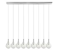 Apk i bc Lámpara de araña de Cristal Moderna, suspensión Ajustable, diseño en Forma de lágrima, Ideal para dormitorios, Salas de Estar y pasillos.(Silver,D)