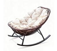 Apk i bc Silla de balcón de Mimbre, Silla de Exterior de ratán ecológica, sillón de Exterior de Mimbre PE, Apto para Jardines. Incluye 1 cojín de Asiento.(Dark,106 * 64 * 94)