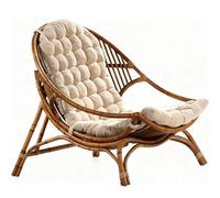 Apk i bc Sillón Individual de ratán Transpirable para salón, Hecho a Mano con ratán auténtico, Ideal para Salones y terrazas. Incluye un cojín.(Wood Color,82 * 84 * 91)