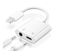APKLVSR 2 en 1 Light-ning Jack 3,5 adaptador con puerto de carga, adaptador de auriculares HiFi, adaptador iPhone AUX para iPhone 14/13/12/11/X/XS/XR/8/7, iPad, iPod Touch