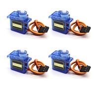 APKLVSR 4 PCS Micro Servo Metal Gear Servo RC Servo Motor para Helicóptero RC Coche Robot ala Fija Robot Compatible con Arduino