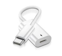 APKLVSR Adaptador USB-C & Light-ning 3 en 1 compatible con iPhone 15/16/17, iPad Pro/Air, MacBook, adaptador de audio, carga y transferencia de datos con soporte para auriculares