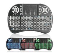 APKLVSR Mini teclado con panel táctil, mini teclado inalámbrico RGB LED retroiluminado, mini teclado con receptor USB para Android Box/Smart TV/PC/Pad/Xbox/HTPC/IPTV