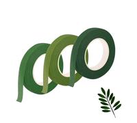 APKOL 3 Rollos de Cinta Floral, Cinta de floristería Adhesiva Verde para Flores para Floristería, Arreglos Florales,Envoltura de Ramos,Limpiapipas Manualidades(12mm x 27m/Rolle)