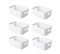 APKOL 6 pezzi Cestini Portaoggetti Plastica Bianco,25x16.5x10 cm Scatola