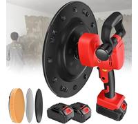 Aplanadora de Cemento para Paredes Eléctrica, Máquina Alisadora de Hormigón 1680W, 6 Velocidades Regulables, para Pulidora de Suelos y Mortero, 2 batería de litio (2batería+4almohadillas)