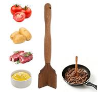 Aplastador Carne Madera Picadora Res, Herramienta Hamburguesa Madera Maciza Resistente para Sartenes Antiadherentes, Utensilio Cocina Natural para Pavo Salchicha, Ayuda Cocina