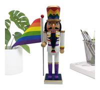 Aplastador de esculturas de Escultura de Madera estatuilla de Madera Decoración navideña, colección de de Mesa con una Bandera | -en- para Adultos, Adolescentes, Familiares, Amigos Noisette