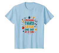 Aplastar Tercer Grado un día a la Vez Camiseta, Niños, Azul Bebé, 3 años