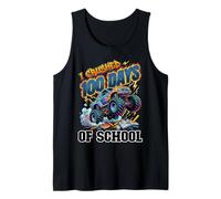 Aplasté 100 días de Escuela Monster Truck School Boys Camiseta sin Mangas