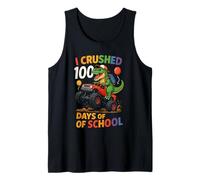 Aplasté 100 días de Escuela Trex Dinosaur & Monster Truck Camiseta sin Mangas