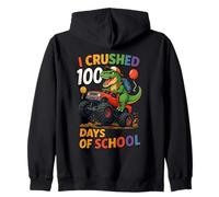 Aplasté 100 días de Escuela Trex Dinosaur & Monster Truck Sudadera con Capucha