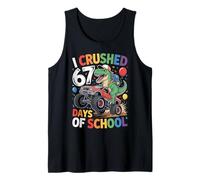Aplasté 67 días de Escuela: T-Rex Monster Truck Dino Camiseta sin Mangas