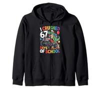 Aplasté 67 días de Escuela: T-Rex Monster Truck Dino Sudadera con Capucha