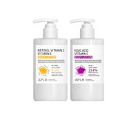 APLB - Retinol Vitamin C Vitamin E Body Lotion - 300ml (1ea) & Kojic Acid Vitamin C Body Lotion - 300ml (1ea) Set