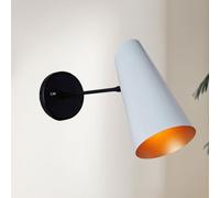Aplde Pared Industrial de Metal, Pulido a Mano, con Pantalla Articulada, Ideal para Entrada, Pasillo, Dormitorio, Sala de Estar Y Cocina./Polo Negro/Marfil