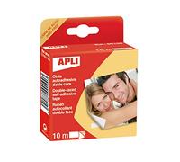 APLI 100 - Rollo cinta adhesiva doble cara, 12 mm x 10 m