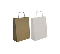 APLI 101853-Bolsa Kraft 18 x 8 x 21 cm color blanco 50 u.