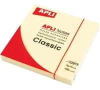 APLI 10975 - Notas adhesivas, Color Amarillo, 75 x 75 mm, pack de 100 (Paquete de 5)
