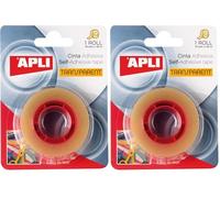 APLI 11166 - Cinta adhesiva celo transparente 19 mm x 33 m (Paquete de 2)