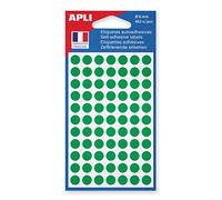 APLI 111831 Pastille Adhésive 8 Mm Pochette lot de 462, VERT