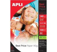 Papel fotografico apli glossy din a4 pack de 100 hojas 140 gr