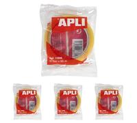 APLI 11896 - Cinta adhesiva celo transparente 15 mm x 66 m (Paquete de 4)