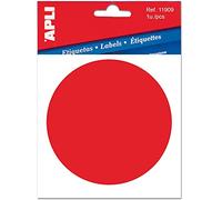 Etiqueta adhesiva apli 11909 vinilo rojo señalizacion cristales 114 mm diametro blister de 1 unidad