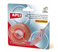 APLI 12094 - Cinta adhesiva transparente (19 mm x 33 m) con dispensador