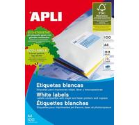 Etiquetas adhesivas Apli A5 blanca cantos rectos 200 hojas 1243