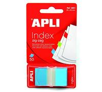 APLI 12611 - Índices adhesivos zig-zag (25 x 45), film color azul