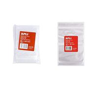 APLI 13135, Pack de 100 Bolsas de Plástico con Autocierre, 80 x 120 mm, Multicolor + 13129 - Bolsa de autocierre, paquete de 100 unidades