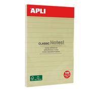 APLI 13370 - Bloc de notas adhesivas quita y pon 150x100 mm, rayado, color amarillo con 100 hojas