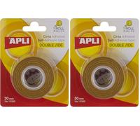 APLI 13385 - Cinta adhesiva celo doble cara 30 mm x 10 m (Paquete de 2)