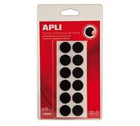 APLI 13658 - Pack de puntos adhesivos VELCRO®, 19 mm, color negro