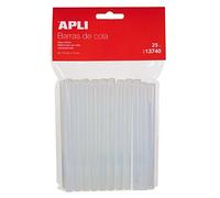 APLI 13740- Recambio barras de cola termofusible Ø 7,5 mm x 10 cm 25 barras - Pack Ahorro