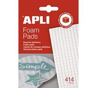 APLI 13814- Foam Pads, Adhesivos de espuma 3D precortados 5 x 5 x 3 mm, 414 u.
