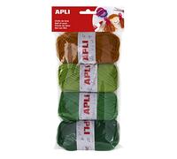 APLI 14090-Ovillos de lana tonos verdes 4 u.