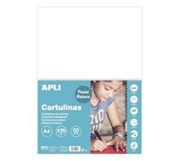 APLI 14229 - Cartulina din a4 , 170g/m2 , color blanco, paquete de 50 hojas