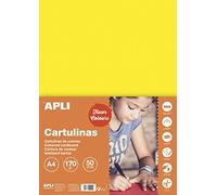 APLI 14252 - Cartulina amarillo fluorescente A4 170 g 50 hojas