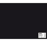 APLI 14279 - Cartulina Negra 50 x 65 cm 170 g/m², 25 Hojas | Tintada En Masa, Ideal Para Manualidades, Lettering, Scrapbooking, Papiroflexia, Impresión Y Uso Escolar