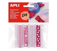 APLI 14785-Cintas de tela tonos rosa 4 u.