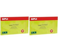 APLI 15004 Funny Notas Adhesivas, 125 x 75 mm, Bloc De 100 Notas Autoadhesivas, Color Verde Flúor (Paquete de 2)