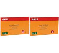 APLI 15005 - Funny Notas Adhesivas, 125 x 75 mm, Bloc De 100 Notas Autoadhesivas, Color Naranja Flúor (Paquete de 2)
