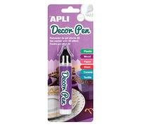 APLI 15010 - Rotulador 3D Decorpen, Acabado Metalizado, Color Blanco, 1 ud