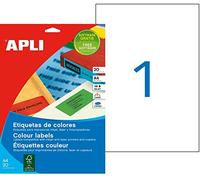 APLI Etiquetas adhesivas 1602 – Verdes permanentes I/L/C A4 210x297 mm, cantos rectos, 20 hojas
