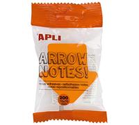 APLI 16276 - Bloc de notas adhesivas quita y pon, 70x70 mm, forma flecha, 4 colores fluorescentes con 200 hojas