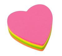 APLI 16277 - Bloc de notas adhesivas quita y pon 70x70 mm, corazon, 4 colores fluorescente con 200 hojas